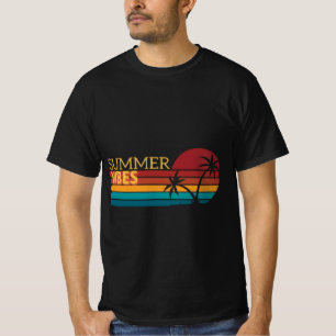 Moderne Retro-Sommer-Vibes-Blumen-T-Shirt T-Shirt
