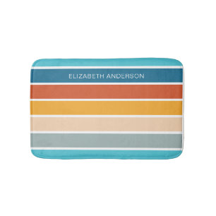Moderne Retro-Sonnenschutzstreifen Personalisiert Badematte