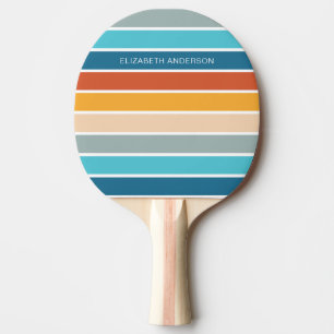 Moderne Retro-Sonnenschutzstreifen Personalisiert Tischtennis Schläger