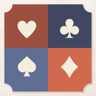 Moderne Retro-Spielkartensymbole Poker & Bridge  Untersetzer