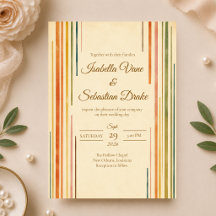 Moderne Retro-Streifen-Hochzeit