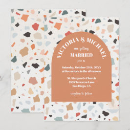 Moderne Retro Terrazzo Hochzeitstorch Einladung