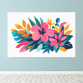 Moderne retro-tropische Flora 01 Leinwanddruck