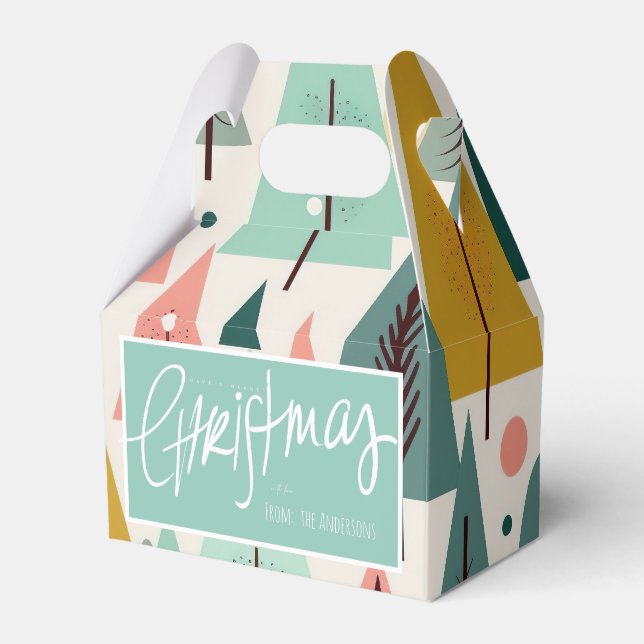 Moderne Retro-Türkische Weihnachtsbäume des Mittel Geschenkschachtel (Vorderseite)