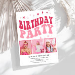 Moderne Retro Typografie Pink Foto 30. Geburtstag Einladung<br><div class="desc">Moderne Retro Typografie Pink Foto 30. Geburtstagsfeier Einladung</div>