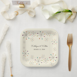 Moderne Retro-Vintage Hochzeit im Mittelalter Pappteller