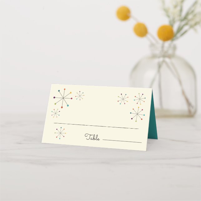 Moderne Retro-Vintage Hochzeit im Mittelalter Platzkarte (Vorderseite)