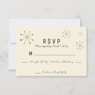 Moderne Retro-Vintage Hochzeit im Mittelalter RSVP Karte