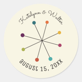 Moderne Retro-Vintage Hochzeit im Mittelalter Runder Aufkleber