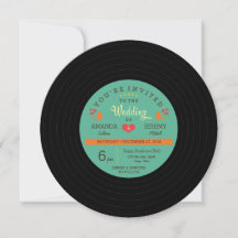 Moderne Retro Vinyl Record Hochzeit