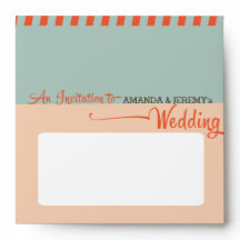 Moderne Retro Vinyl Record Orange Sky Blue Wedding