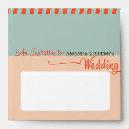 Moderne Retro Vinyl Record Orange Sky Blue Wedding