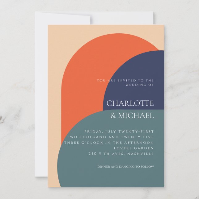 MODERNE RETRO WEDDING INVITATION COLLECTION EINLADUNG (Vorderseite)