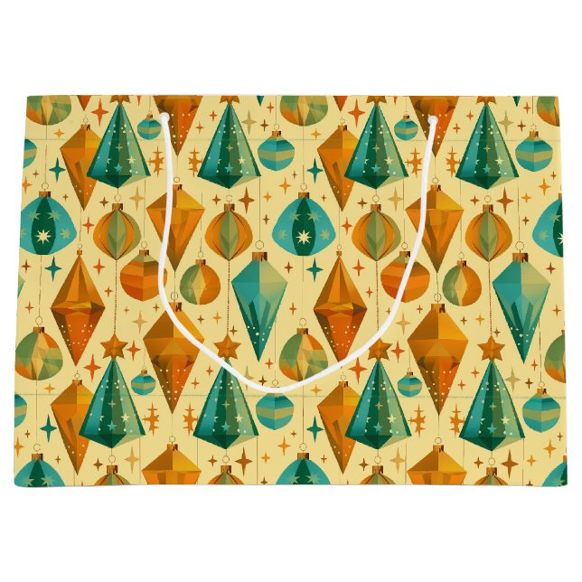 Moderne Retro Weihnachtsschmuck aus dem Mittelalte Große Geschenktüte (Vorderseite)