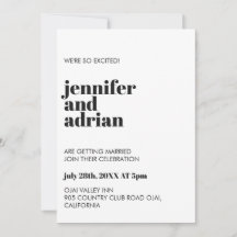 Moderne Retro Weiß Moderne Einladung