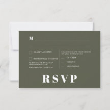 Moderne Retro-White-Modern-RSVP-Karte