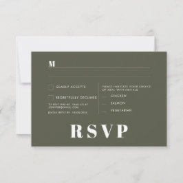 Moderne Retro-White-Modern-RSVP-Karte Einladung