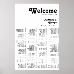 Moderne Retrobriefe für alphabetische Sitzplätze Poster