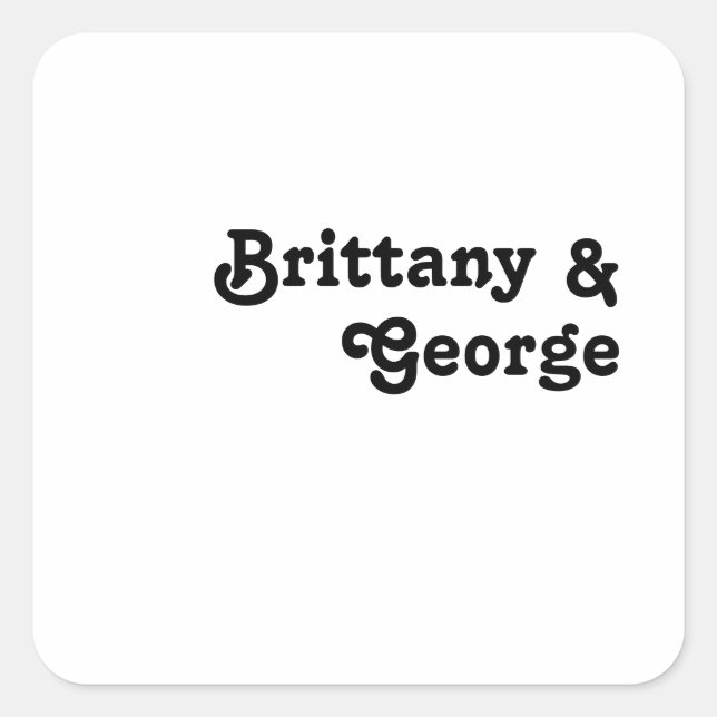 Moderne Retrobriefe für Hochzeiten - Umschlag Aufk Quadratischer Aufkleber (Vorderseite)