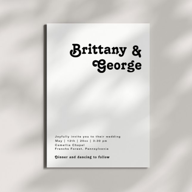 Moderne Retrobriefe Lässige Hochzeitseinladung Einladung (Von Creator hochgeladen)