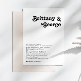 Moderne Retrobriefe Traditionelle Hochzeit Einladung