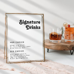 Moderne Retrobriefe Unterschrift Drinks Zeichen Poster
