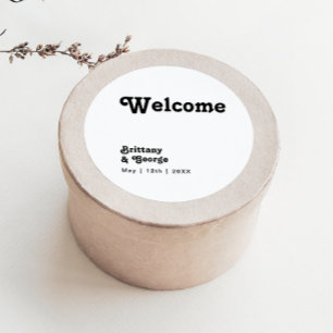 Moderne Retrobriefe Willkommen Runder Aufkleber