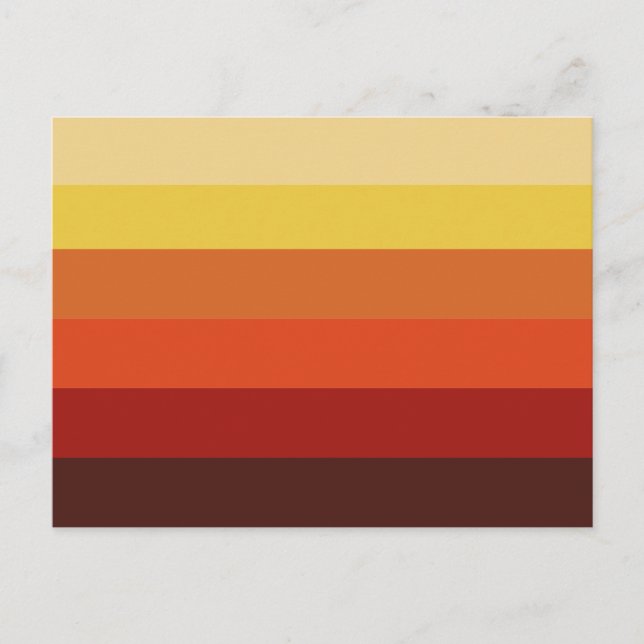 Moderne Retrofallfarben Herbstfarben Streifen Postkarte (Vorderseite)