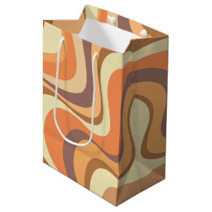 Moderne Retrowellen-Design in mehrfarbigen Farben Mittlere Geschenktüte