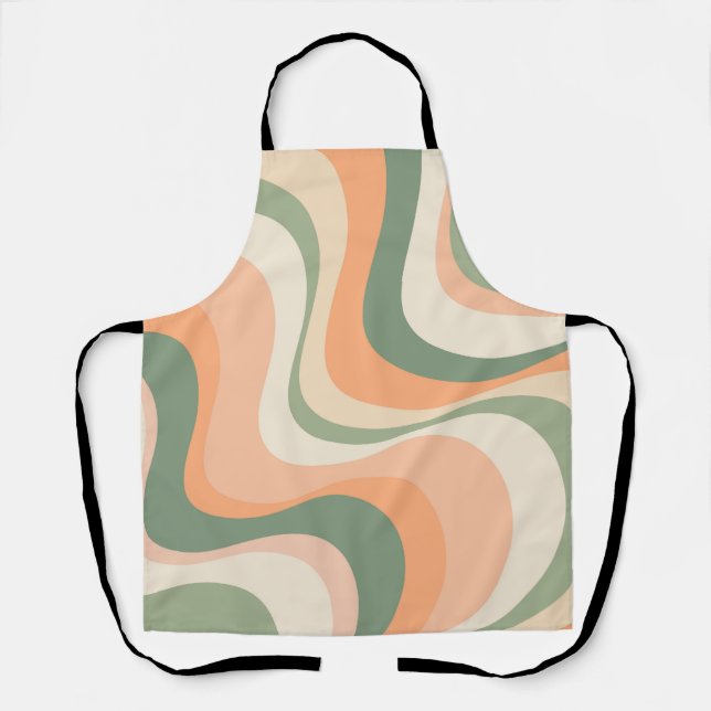 Moderne Retrowellen-Design in mehrfarbigen Farben Schürze (Vorderseite)