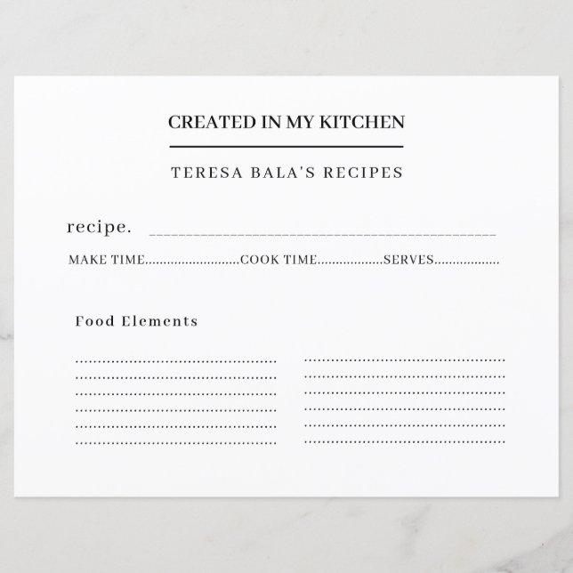 Moderne Rezeptgestaltung 'From My Kitchen' (Vorderseite)