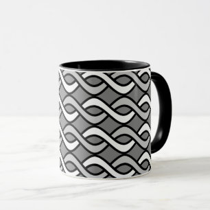 Moderne Ribbons aus dem Mittelalter, grau, schwarz Tasse