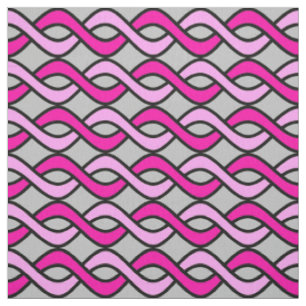 Moderne Ribbons, rosa und grau/grau/grau, Mitte de Stoff