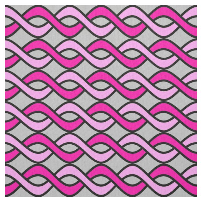 Moderne Ribbons, rosa und grau/grau/grau, Mitte de Stoff (Muster)