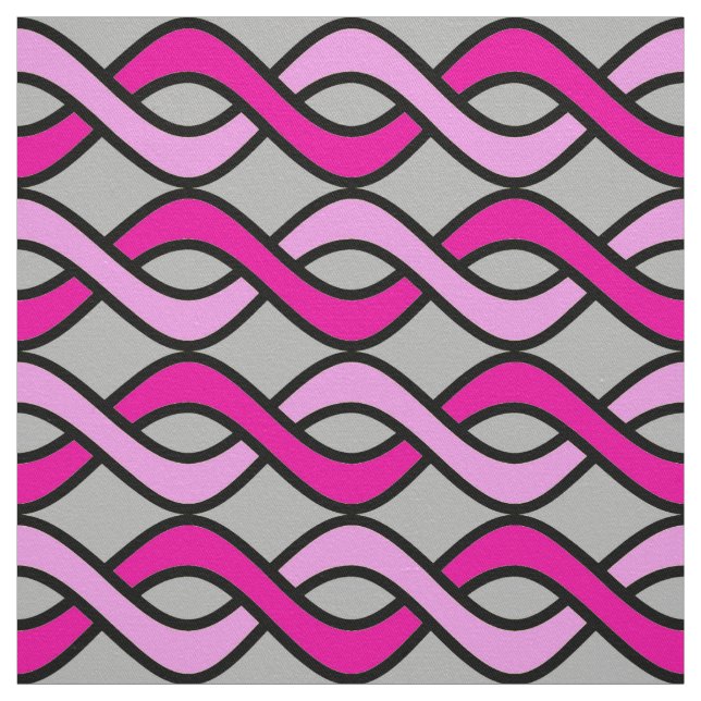Moderne Ribbons, rosa und grau/grau/grau, Mitte de Stoff (Muster)