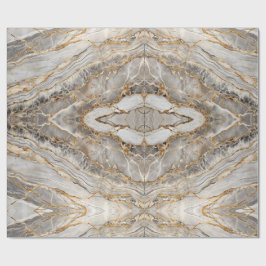 Moderne Rissige Gold Weiße Marmor Geschenkpapier