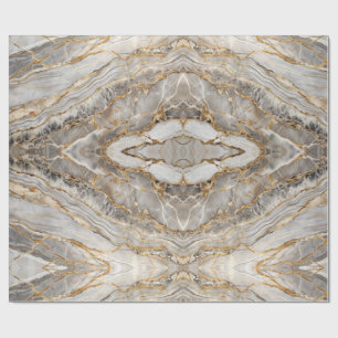 Moderne Rissige Gold Weiße Marmor Geschenkpapier