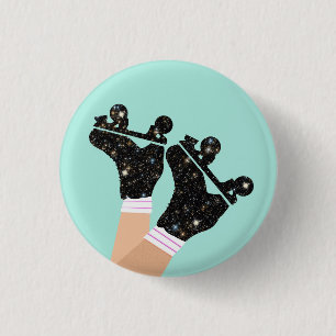 Moderne Roller Skate Roller Derby Mint Button