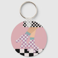 Moderne Roller Skaten Girl Art Karo