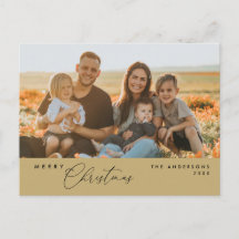 Moderne Romantik, frohe Weihnachten Familie Postca