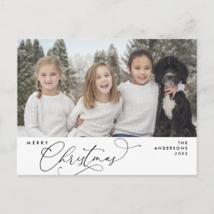 Moderne Romantik, frohe Weihnachten Familie Postca Postkarte