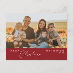 Moderne Romantik, frohe Weihnachten Familie Postca Postkarte