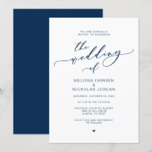 Moderne Romantik, Navy Blue, Kalligrafie Hochzeit
