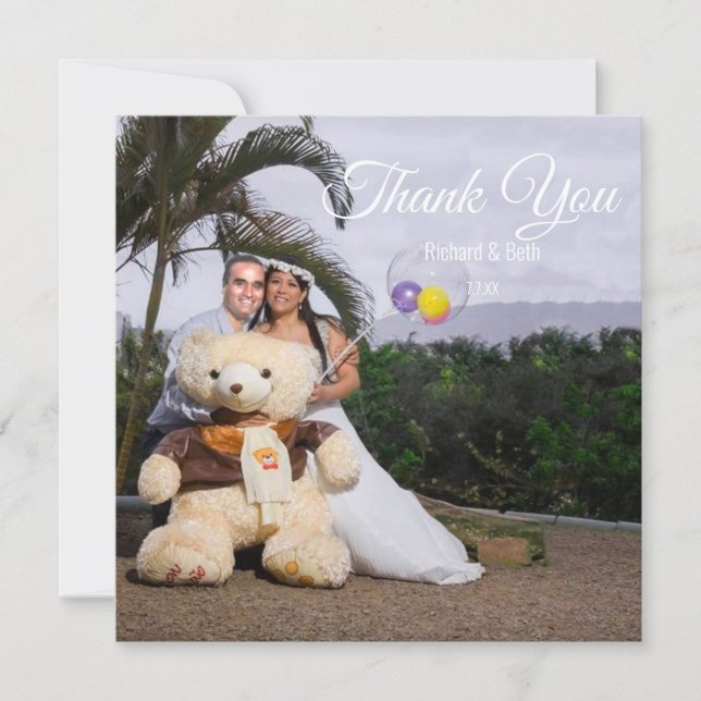 Moderne Romantik Vielen Dank für Ihre Hochzeit (Vorderseite)