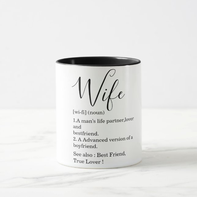 Moderne romantische Ehefrau mit Text Tasse (Zentrum)