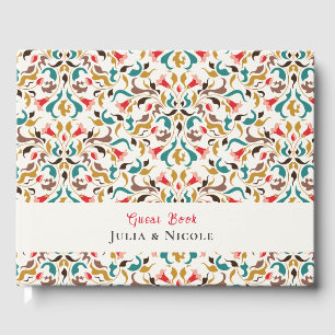 Moderne romantische Elegante Blumenzeremonie Gästebuch