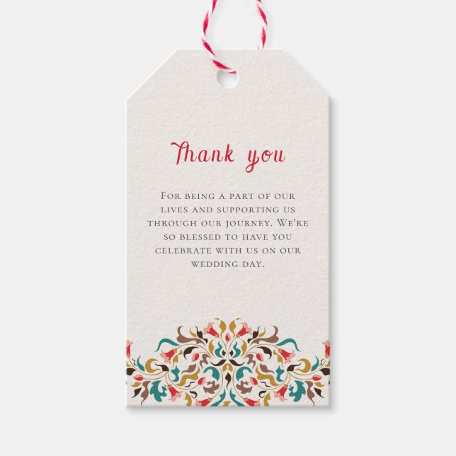 Moderne romantische Elegante Blumenzeremonie Geschenkanhänger (Vorderseite)