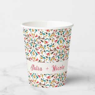Moderne romantische Elegante Blumenzeremonie Pappbecher