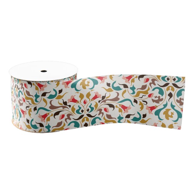 Moderne romantische Elegante Blumenzeremonie Ripsband (Spule)