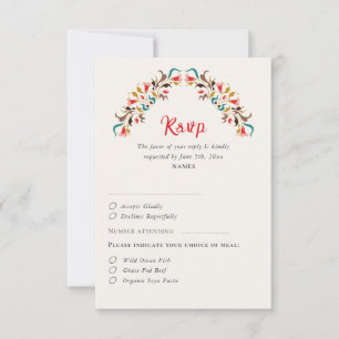 Moderne romantische Elegante Blumenzeremonie RSVP Karte